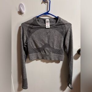GymShark Grey Longsleeve Crop Top (ACTIVEWEAR)